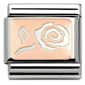 yzWG[EANZT[ IWim~l[g[YS[ht[y_gsNXeXoriginale nomination 9kt rose oro ciondolo fiore rosaacciaio inox