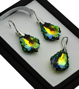 yzWG[EANZT[ Vo[COXtXL[NX^obNTnZbg925 orecchini argento set realizzati con cristalli swarovski 22mm baroccosahara