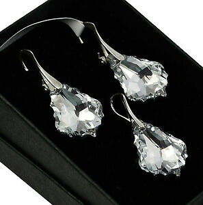 yzWG[EANZT[ XtXL[NX^obNJVo[ZbgCO925 orecchini argentoset realizzato con cristalli swarovski 22mm baroccocomet cal