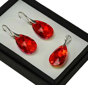 yzWG[EANZT[ Vo[GOZbgyTCAXtXL[925 silver erringsset realizzato con cristalli swarovski 22mm perasiam chiaro