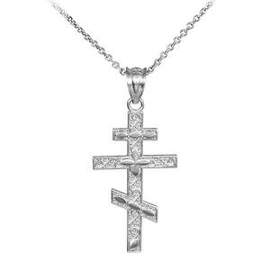yzWG[EANZT[ Vo[X^[OVANXy_glbNXargento sterling russo ortodossa croce ciondolo collana