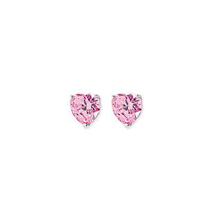 【送料無料】ジュエリー・アクセサリー ジュエルコロンドンシルバーハートジルコニロンリーラブローブイヤリングjewelco london argento rosa cuore zirconi amore solitario orecchini a lobo 7mm