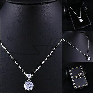 yzWG[EANZT[ WRj_ulbNX`F[zCgS[hXtXL[RNX^P[Xcollana doppio zirconi, catena, da donna oro bianco, swarovski R cristalli, in ast