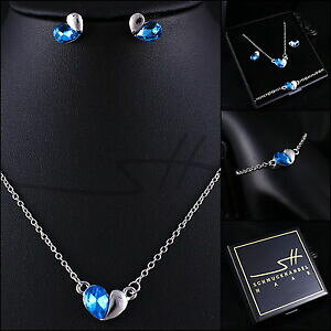 yzWG[EANZT[ lbNXCOuXbgn[tn[gVo[XtXL[P[Xcollana orecchini bracciale * meta cuore *, argento, swarovski elements, astuccio