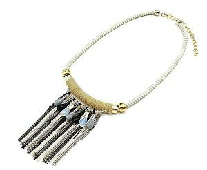 yzWG[EANZT[ RA[vXgRh`[u^}``CY[htFOXcc862 * collier plastron cordon tube metal et multichaines mode femme gris