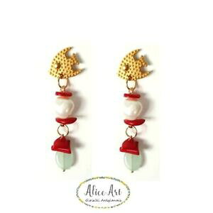 yzWG[EANZT[ CO`vXr[YTSorecchini pesci, chisps quarzo, perle di fiume, corallo bamboo