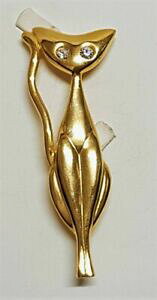 yzWG[EANZT[ rW[Be[WubV`bgLbgNX^u^N[[GtFbg~[bijou vintage broche chat cat cristal blanc metal couleur