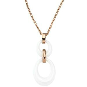 yzWG[EANZT[ gS[hJ[zCgZ~bNXeXX`[y_glbNX`F[collier catena con ciondolo in acciaio inox in rotgoldcolore amp; ceramica bia