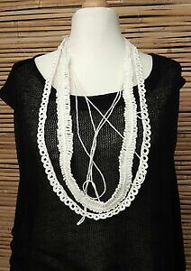 【送料無料】ジュエリー・アクセサリー ズザバートリネンデザインネックレスbnwt * zuza bart * design in puro lino incredibile bellissima collana decorativi * bianco *