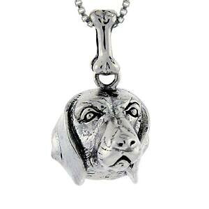 yzWG[EANZT[ X^[Or[OVo[hbOy_gwbhy_gC^A{bNX`F[argento sterling beagle cane pendente testa ciondolo, 18 italiano box caten
