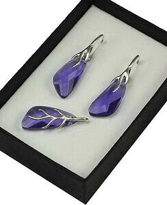 yzWG[EANZT[ Vo[ZbgCOEBO^UjeXtXL[NX^925 orecchini argentoset realizzato con cristalli swarovski 23mm wingtanzanite