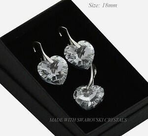yzWG[EANZT[ XtXL[NX^Vo[ZbgCO925 orecchini argentoset realizzato con cristalli swarovski * comet cal cuore * 18mm