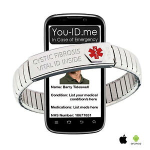 �y���������z�W���G���[�E�A�N�Z�T���[ �u���X���b�g�A�C�f���e�B�e�Bfibrosi cistica braccialetti medici ghiaccio sos emergenza identita espansione sms