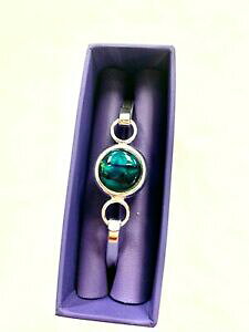 yzWG[EANZT[ wU[QYO[T[NuhbLVo[uXbgheathergems cerchio verde bracciale in argento placcato nuovo di zecca