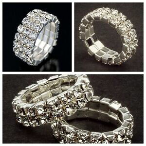 yzWG[EANZT[ Xgb`NX^XgXOO60 stretch 23row crytstal strass anello anelli allingrosso regali donne ragazze