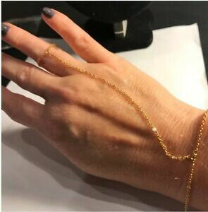 �y���������z�W���G���[�E�A�N�Z�T���[ �X�e�����@�b���`�F�[�������O�u���X���b�g�S�[���h���b�L���j�[�N�X�v�����f�B�b�hstella valle spostare le catene braccialetto ad anello 18k oro placcato unico splen