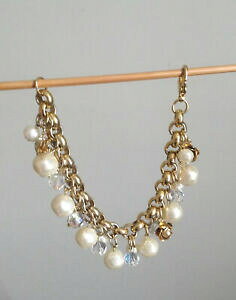 yzWG[EANZT[ N`F[uXbgXp[N{[weighty gold metal round link chain bracelet amp; suspended flowers, sparkle balls