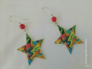 yzWG[EANZT[ re[WCO}`J[fUCpilgrim vintage large star shaped earrings with contemporary multicolour design