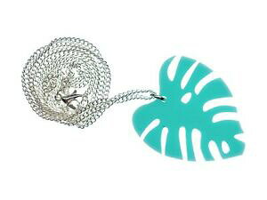 yzWG[EANZT[ ^[RCY[tjbglbNX~juOfoglia turchese collana a maglie miniblings natura foglie 80cm pianta