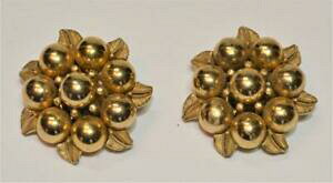 yzWG[EANZT[ Be[WS[h|bV^{[t[VFCvNbvCOvintage firmato coro color oro lucidato metallo sfere fiore forma clip orecchini