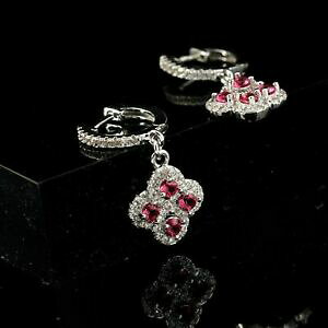 yzWG[EANZT[ h[YsbRCO\bhVo[V[gR_orecchini dormeuse piccolo 4 foglio argento massiccio 925 corindone cz cy3