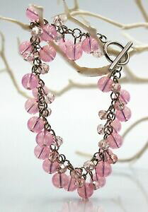 �y���������z�W���G���[�E�A�N�Z�T���[ �X�e�����X�X�`�[���u���X���b�g�u���X���b�g�p�[���s���N�K���Xglass jewels in acciaio inox bracciale braccialetti perle opalite rosa 20 cm g095