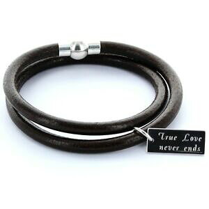 �y���������z�W���G���[�E�A�N�Z�T���[ R�u���X���b�g�_�[�N�u���E��uomo preferiti R braccialetto chiusura magnetica 2 volte avvolto incisione marrone scuro