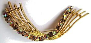 �y���������z�W���G���[�E�A�N�Z�T���[ �g���X�W�����[�u���[�V�����B���e�[�W�v���P�A�[�g�f�R�N���X�g�[���[�Y�{���A���Xtres jolie broche bijou vintage plaque or art deco cristaux roses borealis 3149