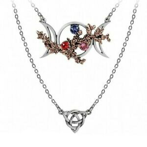 yzWG[EANZT[ gv[lbNXVo[c^XtXL[EBbJalchemy wicca dea dellamore collana tripla luna argento edera con swarovski