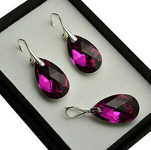 yzWG[EANZT[ Vo[COZbgXtXL[yJGg925 orecchini argento set realizzati con elementi swarovski 22mm perafucsia cal