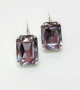 yzWG[EANZT[ KXCgAWXgNX^Vo[bLOWACOy[Xgvetro luce ametista cristallo argento placcato orecchini georgiano incolla donne regal