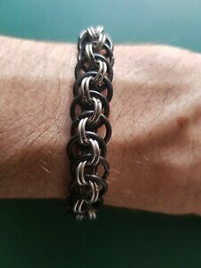 yzWG[EANZT[ }ubNXeXX`[oCp[oXPbgANuXbguomo nero e acciaio inox viper cesto bracciale cavigliera