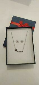 yzWG[EANZT[ XeXCXg[o^tCp[lbNXCOparure collana e orecchini per donna bambina in acciaio inox farfalla strass