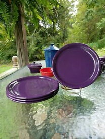 【送料無料】キッチン用品・食器・調理器具・陶器　ディナービストロプレートセットロット桑紫色フィエスタウェア新しい4 DINNER bistro PLATES set lot mulberry purple FIESTA WARE 10.5 NEW