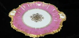 【送料無料】キッチン用品・食器・調理器具・陶器　リモージュハンドペイントピンクとゴールドランチョンプレートLRL LIMOGES Hand Painted Pink and Gold 9 1/2 Luncheon Plate