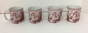 yzLb`piEHEE@X|fZgjbNT^EBAY\m}Zbgbh}OJbvNX}XSpode Saint Nick Santa Williams Sonoma C2004 Set of 4 Red Mugs Christmas