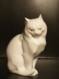 【送料無料】キッチン用品・食器・調理器具・陶器　ヘレン座っている白ペルシャ猫HEREND 4.1/2 SITTING WHITE PERSIAN CAT