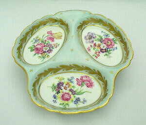 yzLb`piEHEE@AeB[N[WtXfBoChfBbVԂ̉ԑW΃S[hMgANTIQUE LIMOGES FRANCE - DIVIDED DISH - FLORAL BOUQUETS - PALE GREE