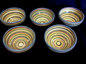 【送料無料】キッチン用品・食器・調理器具・陶器　セット卓上ギャラリーストライプスワールスープシリアルボウルSet 5 Tabletops Gallery LOS COLORES Striped Swirl 6 Soup Cereal Bowls XLNT!!