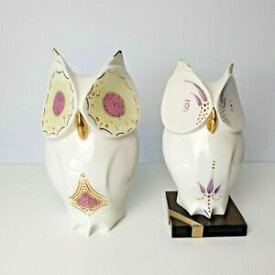 【送料無料】キッチン用品・食器・調理器具・陶器　スペイン製フクロウフィギュアのガロス磁器セットGalos Porcelain Set of Two Owls Figures Made in Spain