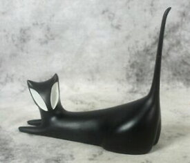 【送料無料】キッチン用品・食器・調理器具・陶器　ヴィンテージロイヤルダックスブラックキャット横たわってフィギュア磁器チェコスロバキアVintage Royal Dux Black Cat Lying Down Figurine Porcelain Czechoslovakia #853
