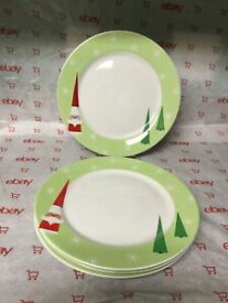 【送料無料】キッチン用品・食器・調理器具・陶器　Set of 4 Rosanna Studio Christmas Tree &amp; Santa Dinner Plates