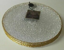 【送料無料】キッチン用品・食器・調理器具・陶器　芸術的なアクセントクリアノブビーガラスディナープレートゴールドトリムセット Artistic Accents Clear Knobby Glass Dinner Plates Gold Trim Set of 6 NEW