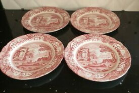 【送料無料】キッチン用品・食器・調理器具・陶器　ディナープレートのスポデクランベリーイタリアンセットSpode Cranberry Italian Set Of 4 Dinner Plates