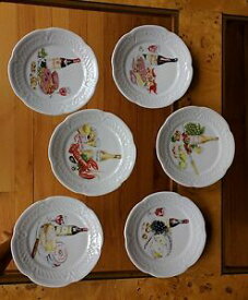【送料無料】キッチン用品・食器・調理器具・陶器　フランス製「ルリオウ・ポーセリンカクテル・ディッシュセット」Set of 6 Lourioux Porcelain Cocktail Dishes Made in France