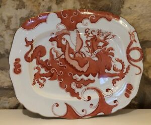 【送料無料】キッチン用品・食器・調理器具・陶器 ヴィンテージプラッターロイヤルウスターボーン中国白白白い中国赤いドラゴン大Vintage Platter By Royal Worcester Bone China White China With Red Dragon Large：hokushin
