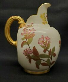 【送料無料】キッチン用品・食器・調理器具・陶器　ロイヤルウスター磁器ピッチャー塗装花のデザイン年代Royal Worcester Porcelain Pitcher EwerHand Painted Floral Design 1890s