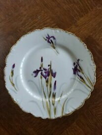 【送料無料】キッチン用品・食器・調理器具・陶器　アンティークリモージュフランス手描きアイライズファイン磁器ペデスタルデザートAntique BMdeM Limoges France Hand Painted Irises Fine Porcelain Pedestal Dessert