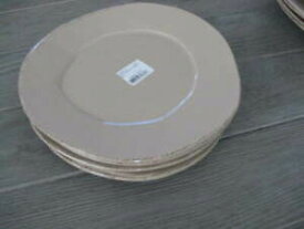 【送料無料】キッチン用品・食器・調理器具・陶器　ヴィエトリイタリアラストラカプチーノサラダプレート4 Vietri Italy LASTRA CAPPUCCINO Salad Plates 8-3//4 NWT