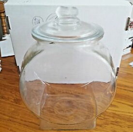 【送料無料】キッチン用品・食器・調理器具・陶器　プランターピーナッツフィッシュボウルジャーエンボスガラスピーナッツトップPlanters Peanuts Fishbowl Jar Embossed Glass with Peanut Top